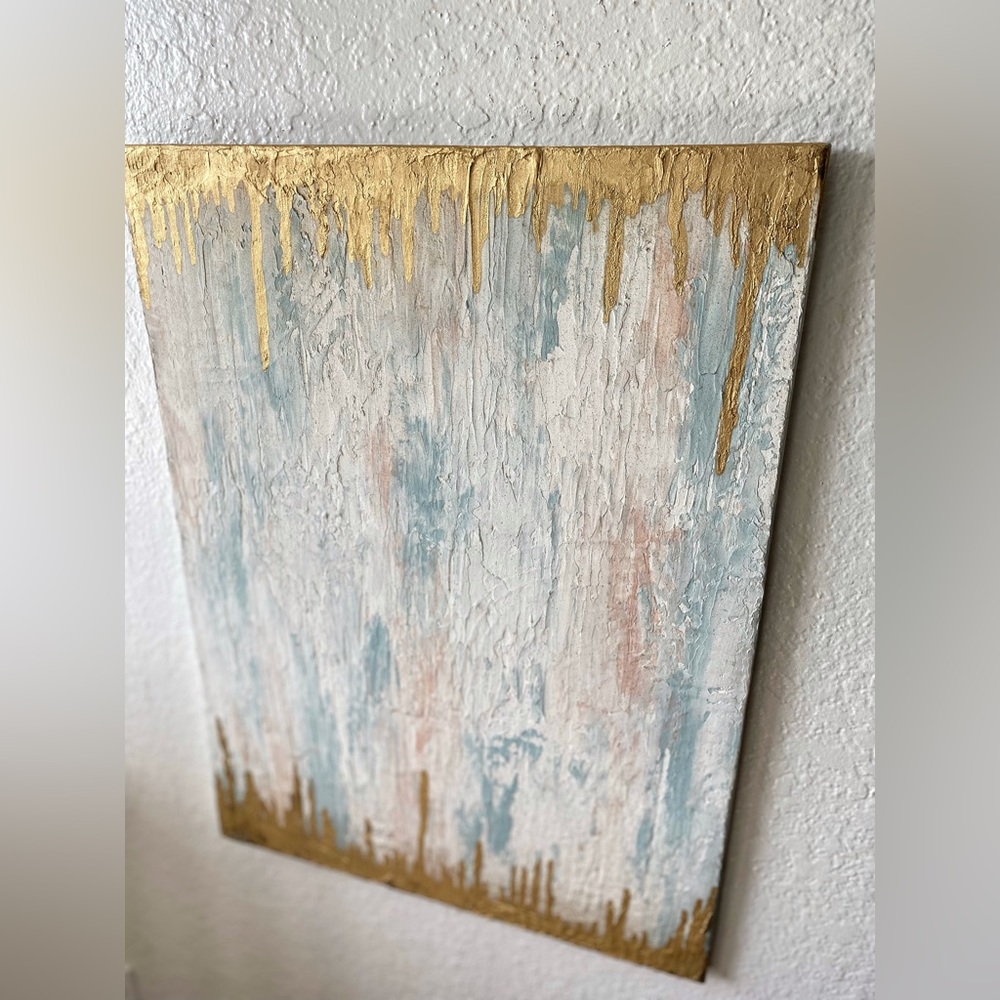 Gold Abstract Drip Art